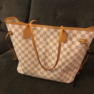 LV Neverfull MM, Damier Azur purse